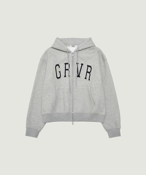 GRVR OVER HOODIE ZIP-UP (LIGHT GREY)