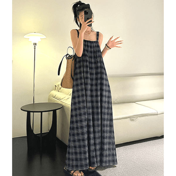 [PT-b772]썸머 체크 점프슈트