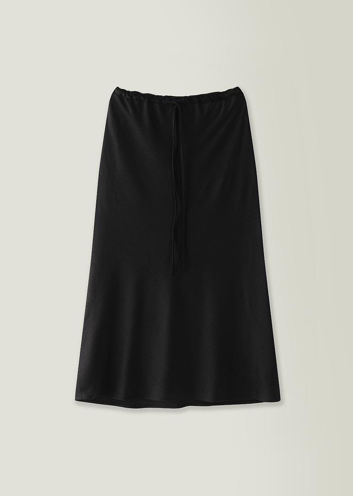 Peach suede string skirt / Black