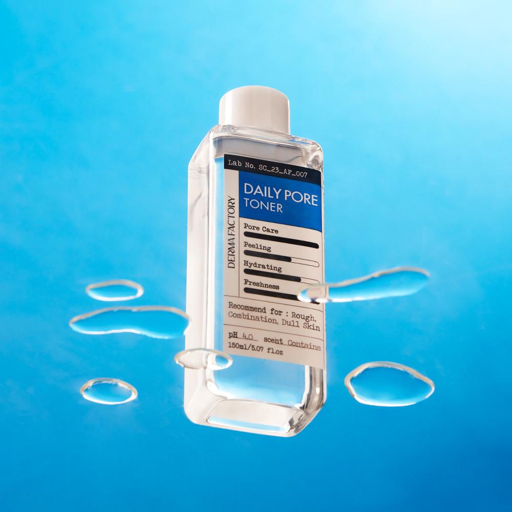[비건인증] 더마팩토리 데일리 모공 토너 150ml / 수분필링 결케어 피지연화토너 블랙헤드 화이트헤드 피부광채 AHA BHA PHA LHA 각질케어 지복합성피부