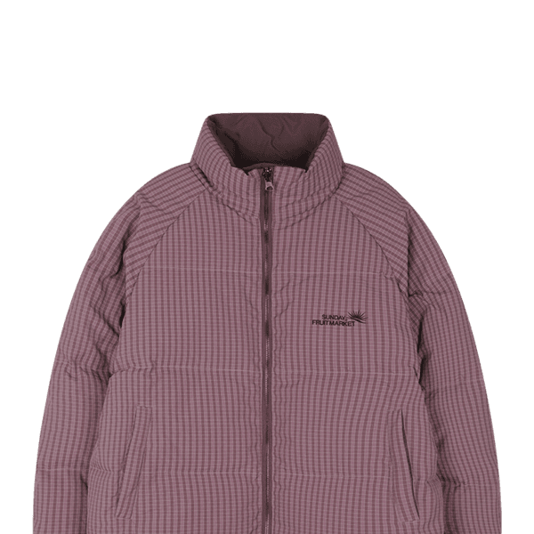 CHECK REVERSIBLE DOWN PUFFER PURPLE