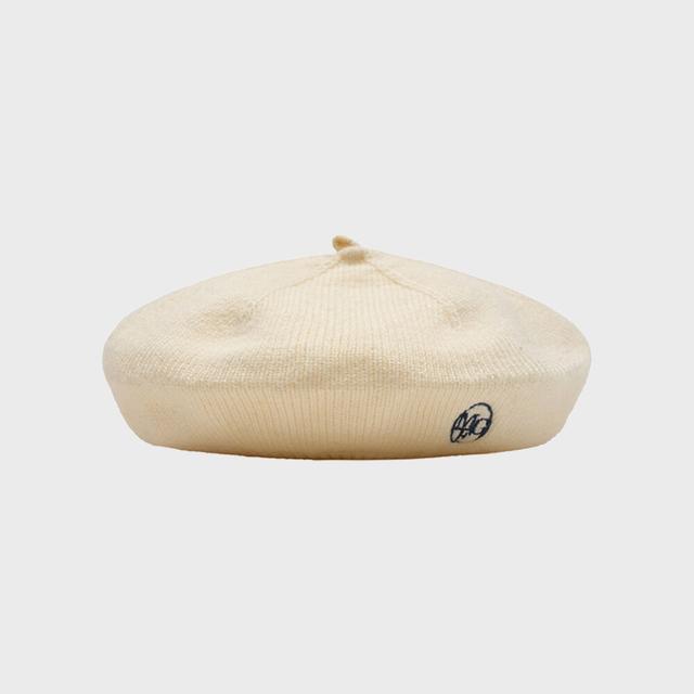 ENFANT EMBROIDERY KNIT BERET light beige