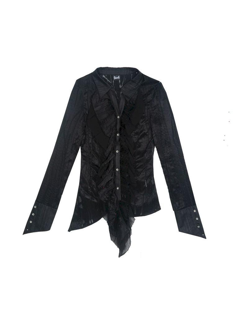 Ruffled Asymmetric Cardigan【s0000013897】