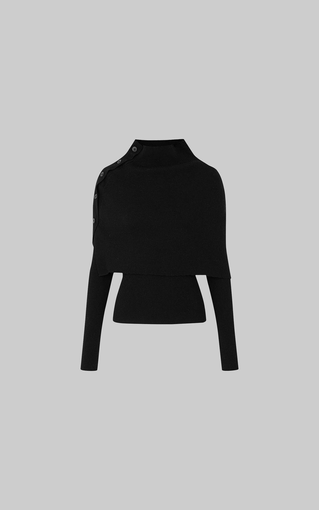 IAMXIAA Knit Cape & Ribbed Base Top Two-Piece Set