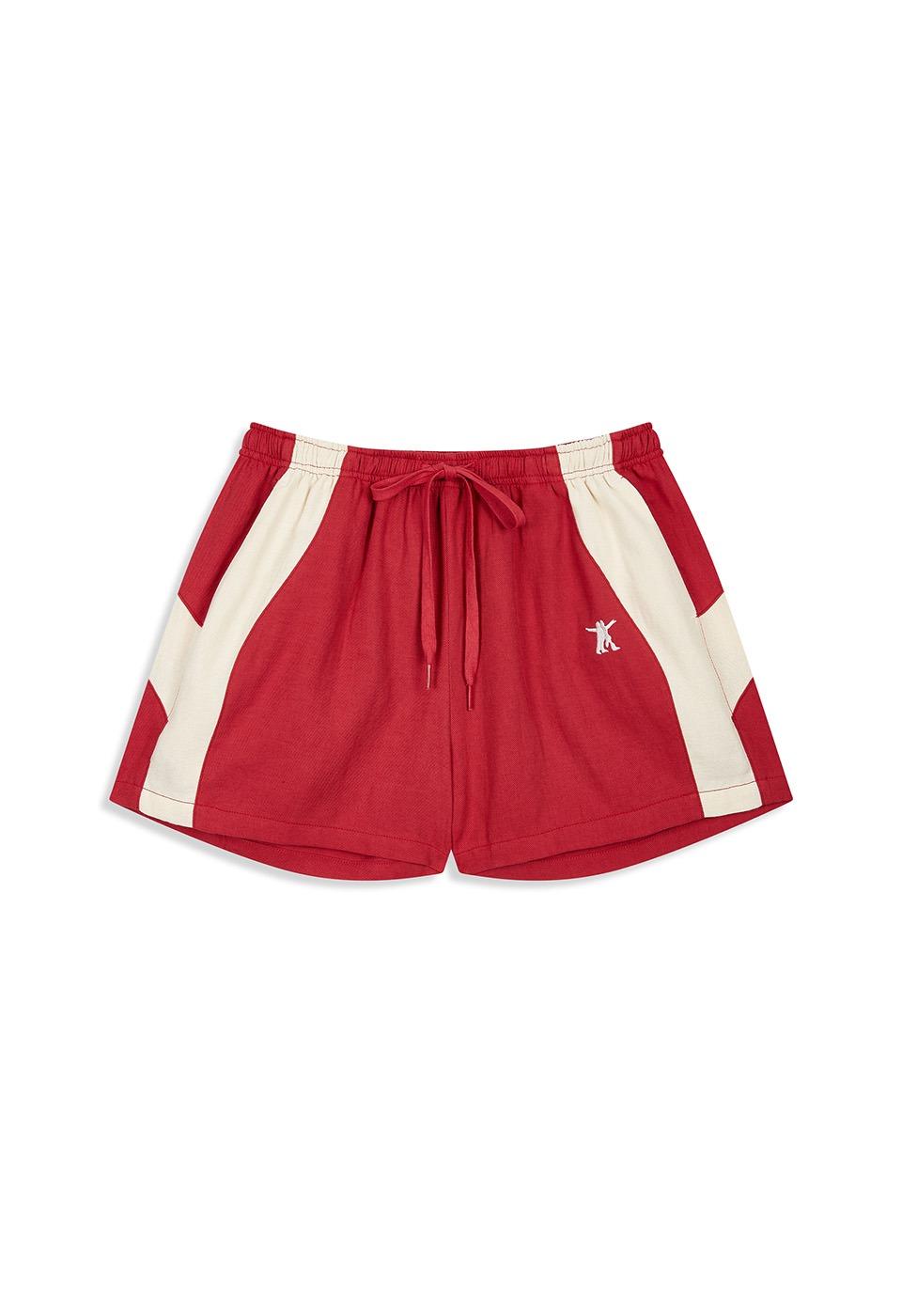 YY COLOR BLOCK SHORTS, RED