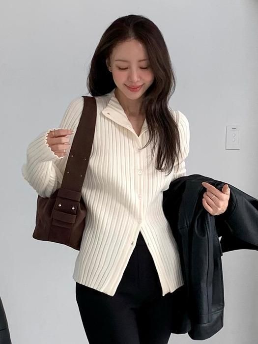 O Pleats Contour Viscose Cardigan_2colors
