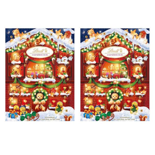 Lindt 린트 베어 어드벤트 캘린더 초콜릿 172g 2개     BEAR Advent Calendar Milk Chocolate