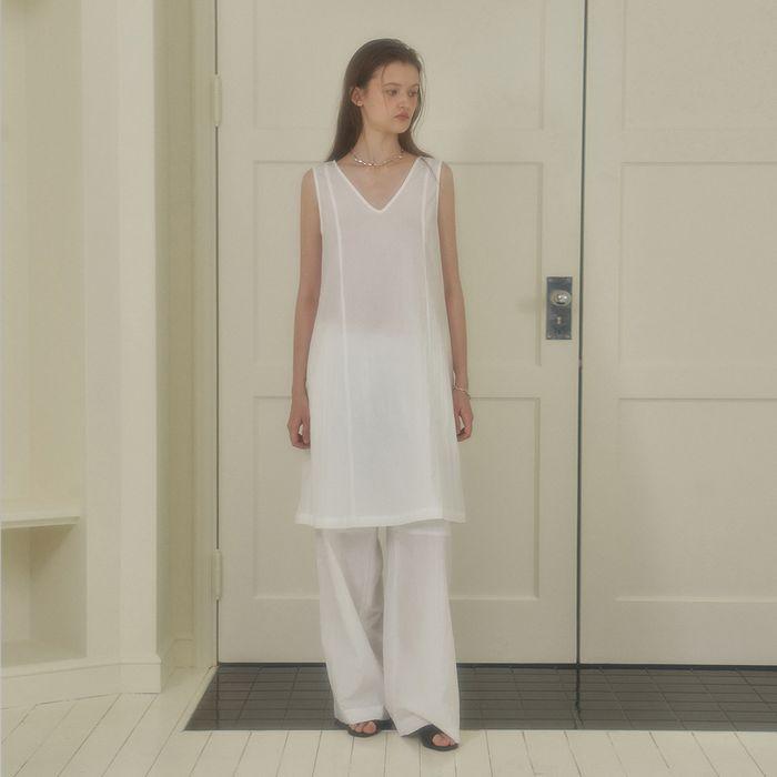 sheer v-neck dress (2color)