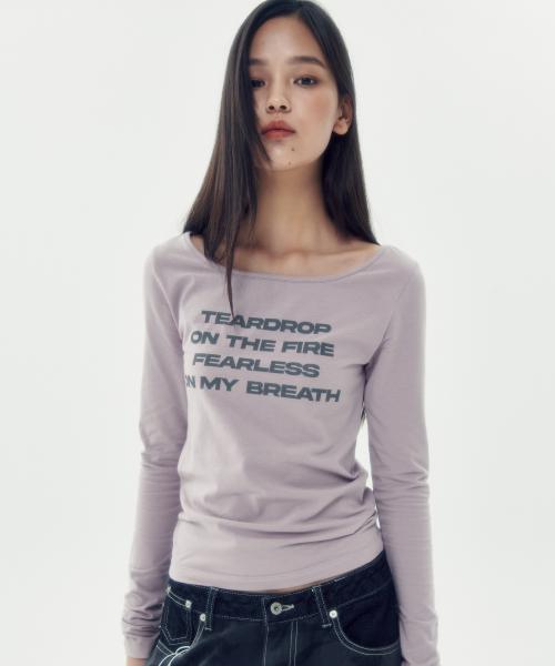 레터링 슬림 L/S 티 [라이트 퍼플]