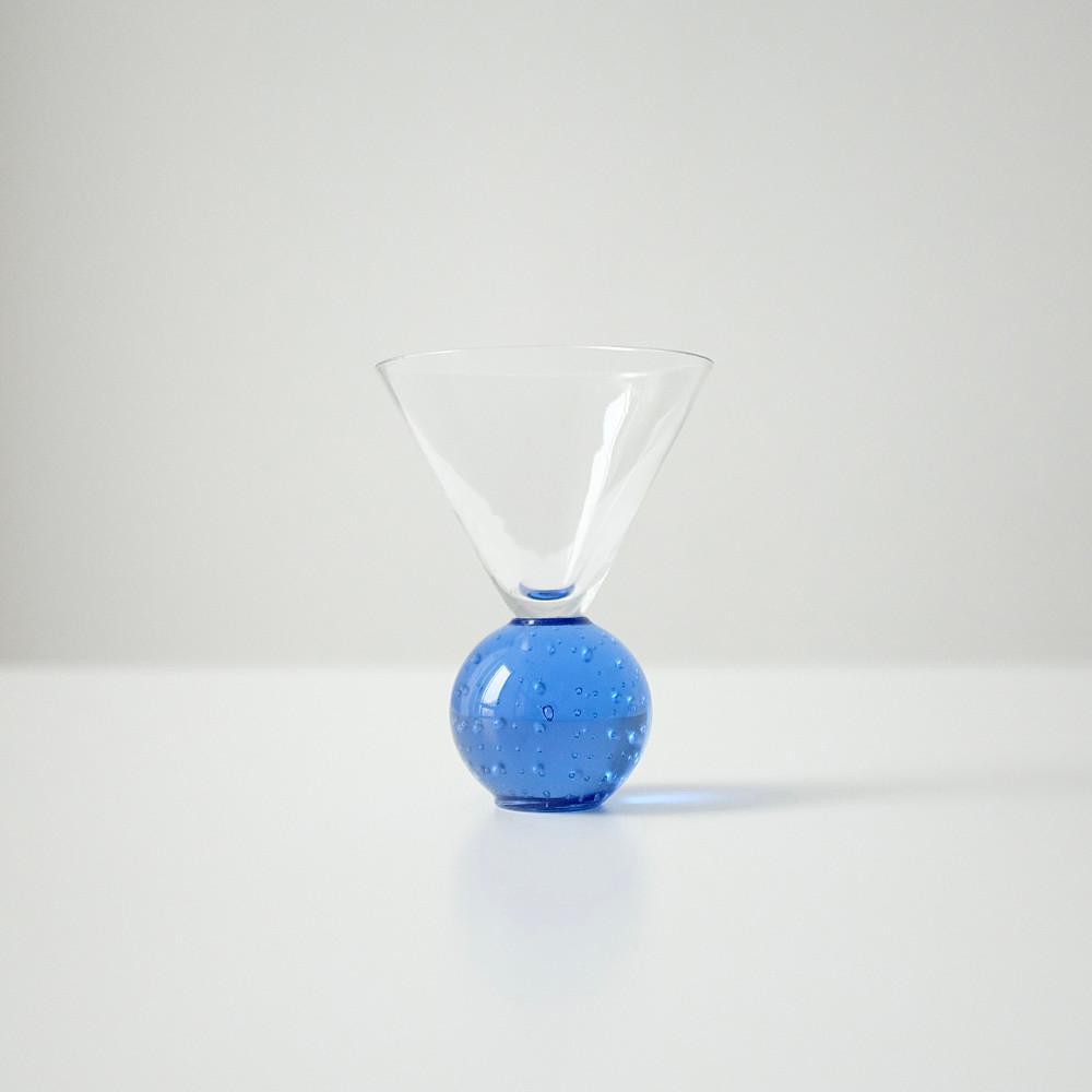 [B-Grade vintage] ﻿Blue bubble ball martini glass 버블 블루 볼 마티니 글라스