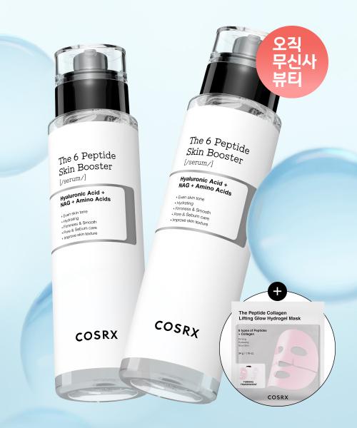 [SET] 더 6 펩타이드 스킨 부스터 세럼 150ml x 2개 + 펩타이드 겔 마스크 1매
