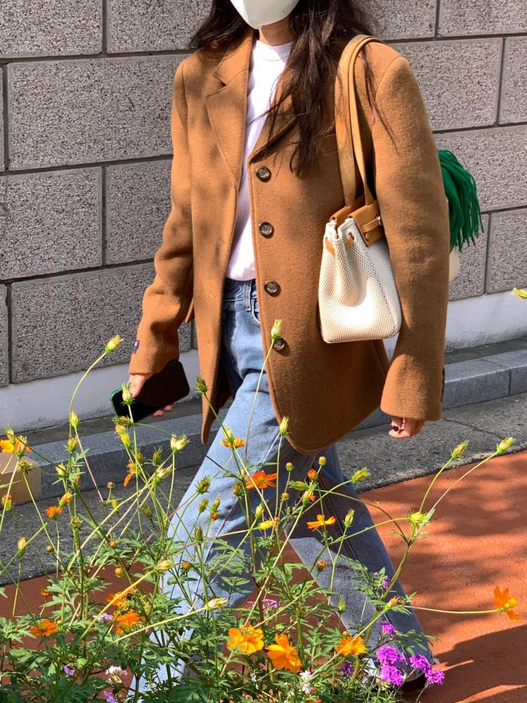 (카멜당일) UNDERSON 언더슨 헤리스 해리스 울 자켓 카멜 브라운 체크 코트 2color