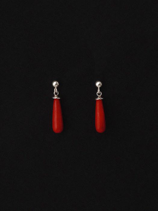 Drop coral earring