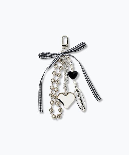 체크 리본 키링 (메탈)