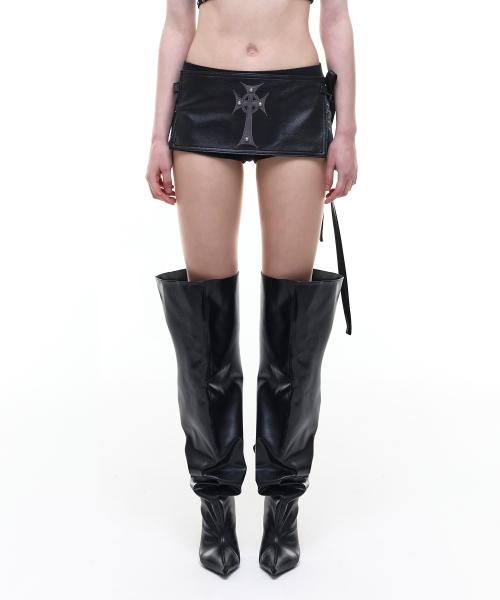 Op. 12 0012 LEATHER PATCHED BELT BLACK