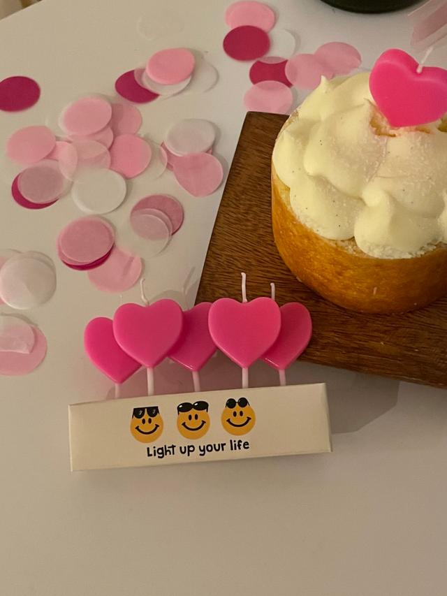 퐁마트 시그니처하트초(핑크) 생일 파티초 생일파티