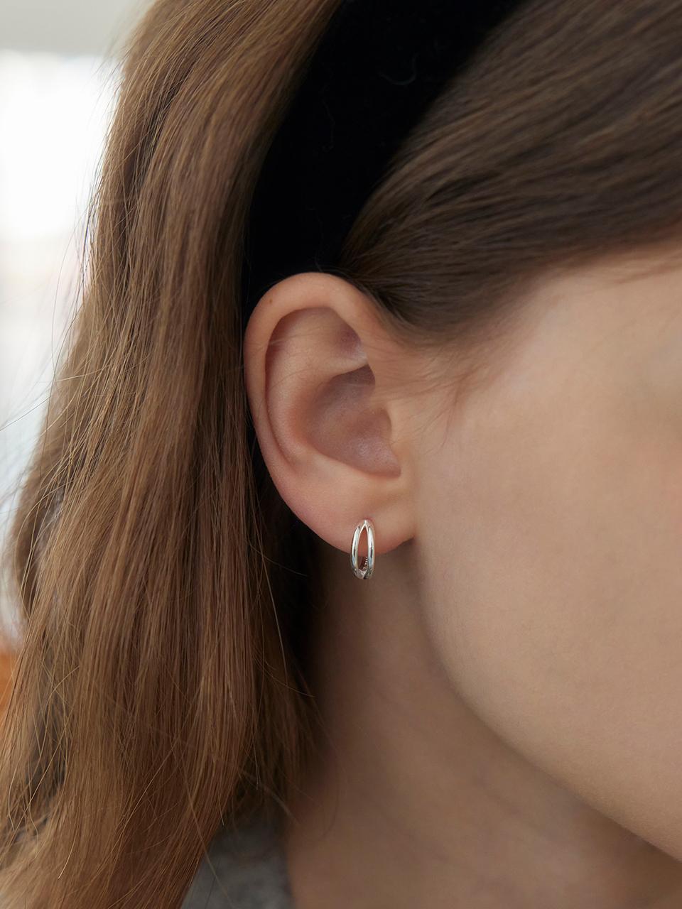 [925silver]Twin line hoop earring