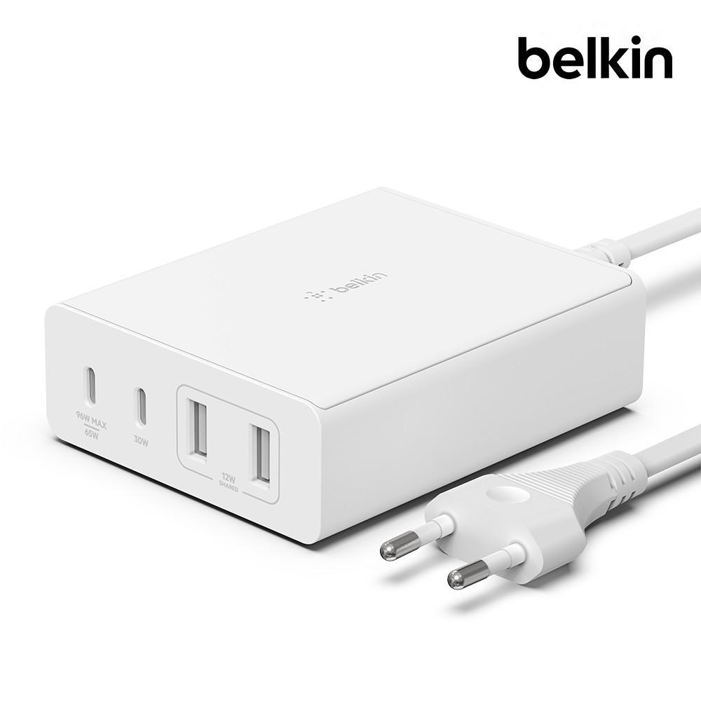 벨킨 부스트업 프로 108W 멀티 4포트 USB-C PD GaN 고속 충전기 WCH010kr 맥북 에어 15 아이패드 갤럭시Z플립5 폴드5 아이폰14 호환 노트북 충전