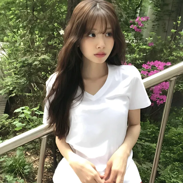기본 브이넥 반팔티 325519