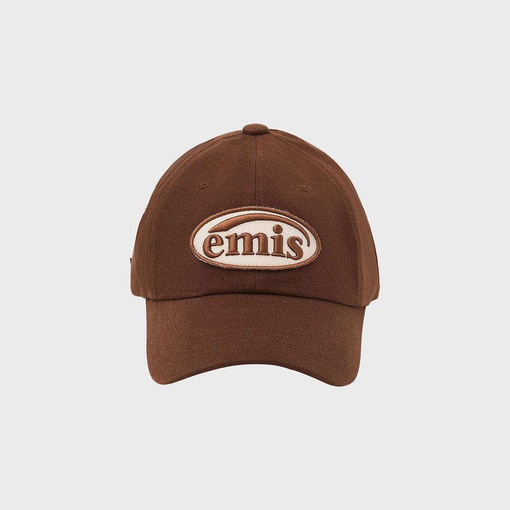TONE ON TONE WAPPEN BALL CAP-BROWN
