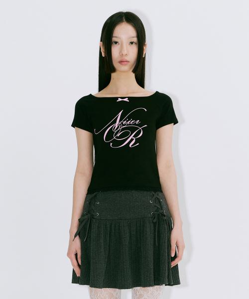 LACE OFF SHOULDER CROP TOP_BLACK