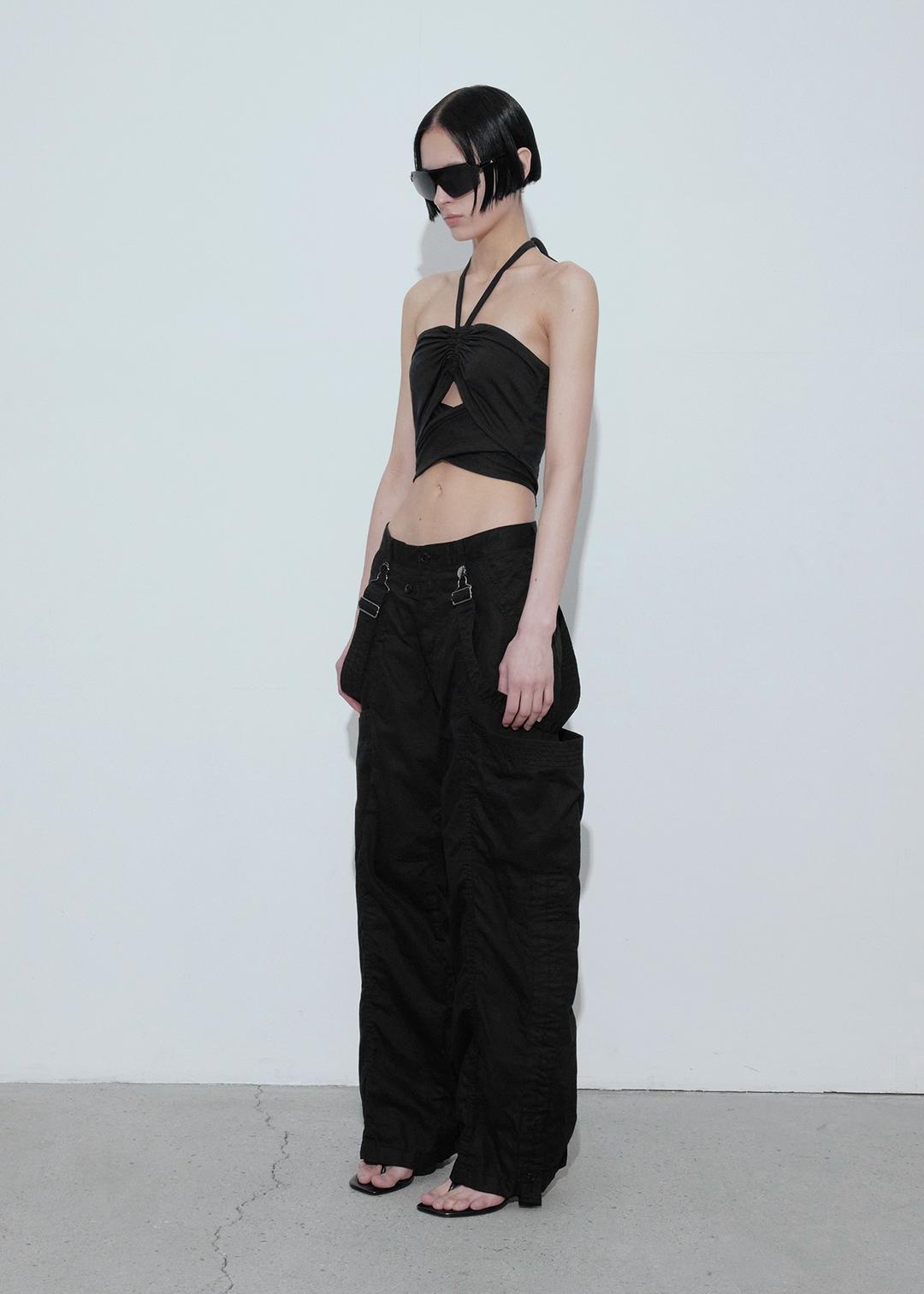 CROSS STRAP TOP, BLACK