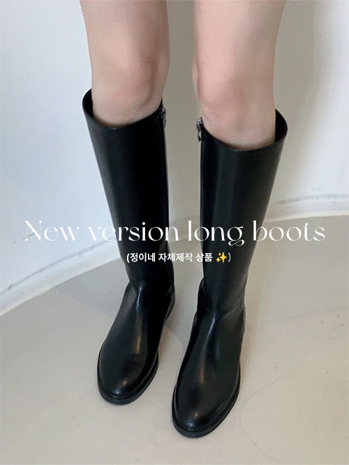 [자체제작] 뉴버전 라운드 롱부츠 블랙 브라운 3cm