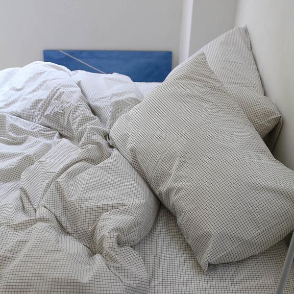 아몬드체크  이불커버  Almond check duvet cover