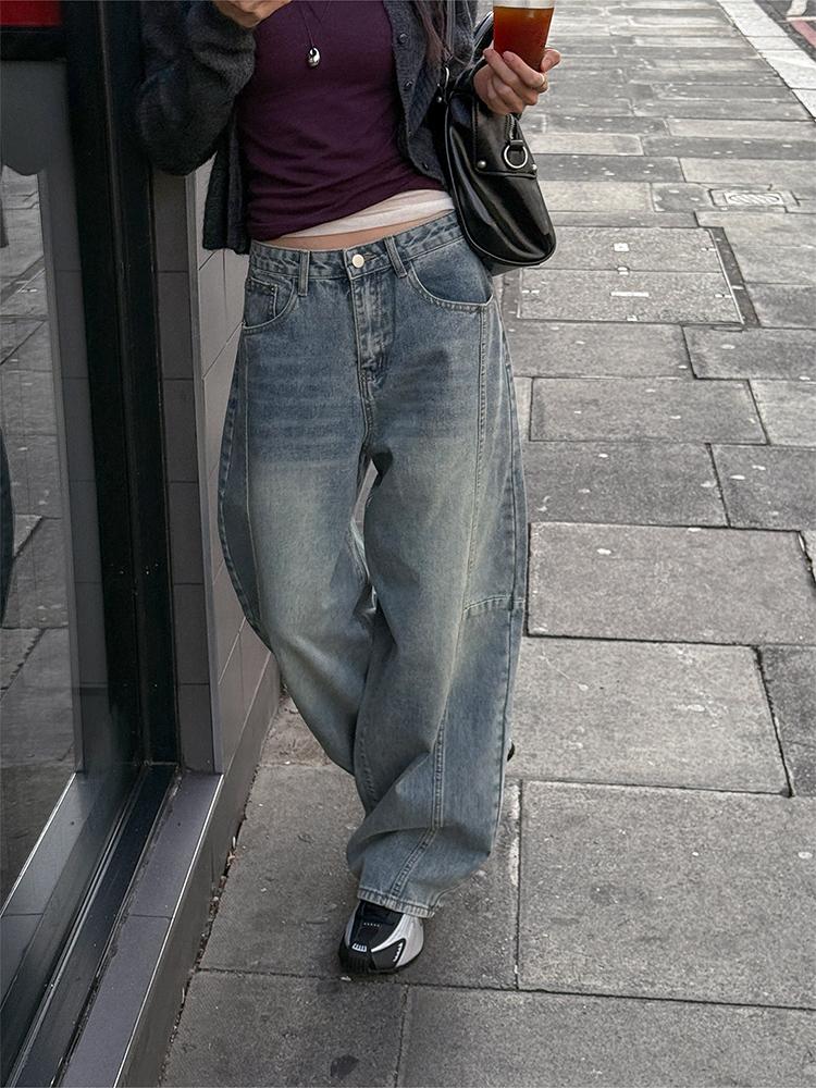 크렘므 아이디 절개 벌룬 데님