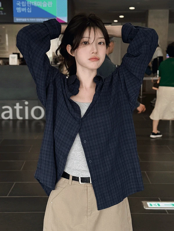 [오늘드림🚚] #SLOWMADE. 멘스 루즈핏 썸머체크셔츠 - 4 color