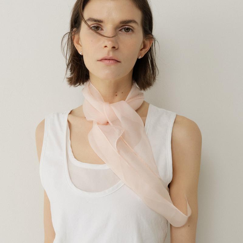벤앤쿠 Naturally Dyed Silk Scarf-Breeze Petit-Blush