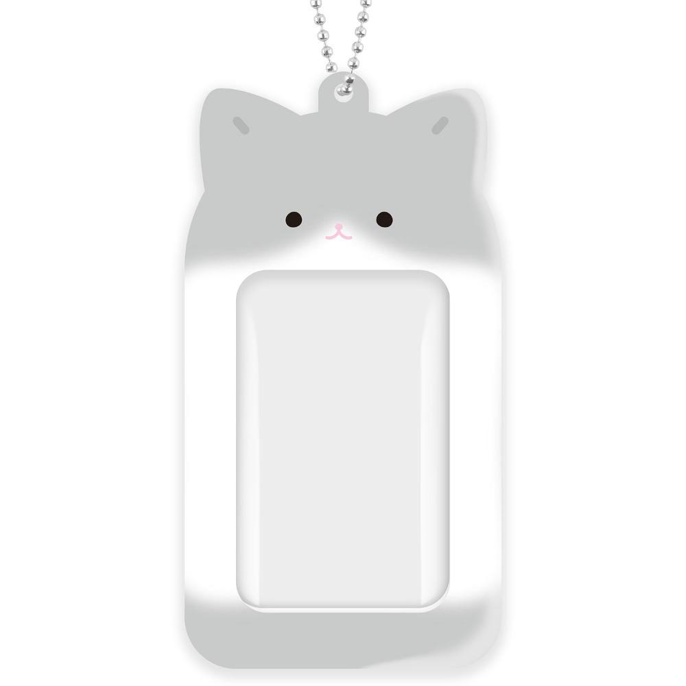 젤리 초롱 그레이 턱시도냥 포토카드 홀더 키링