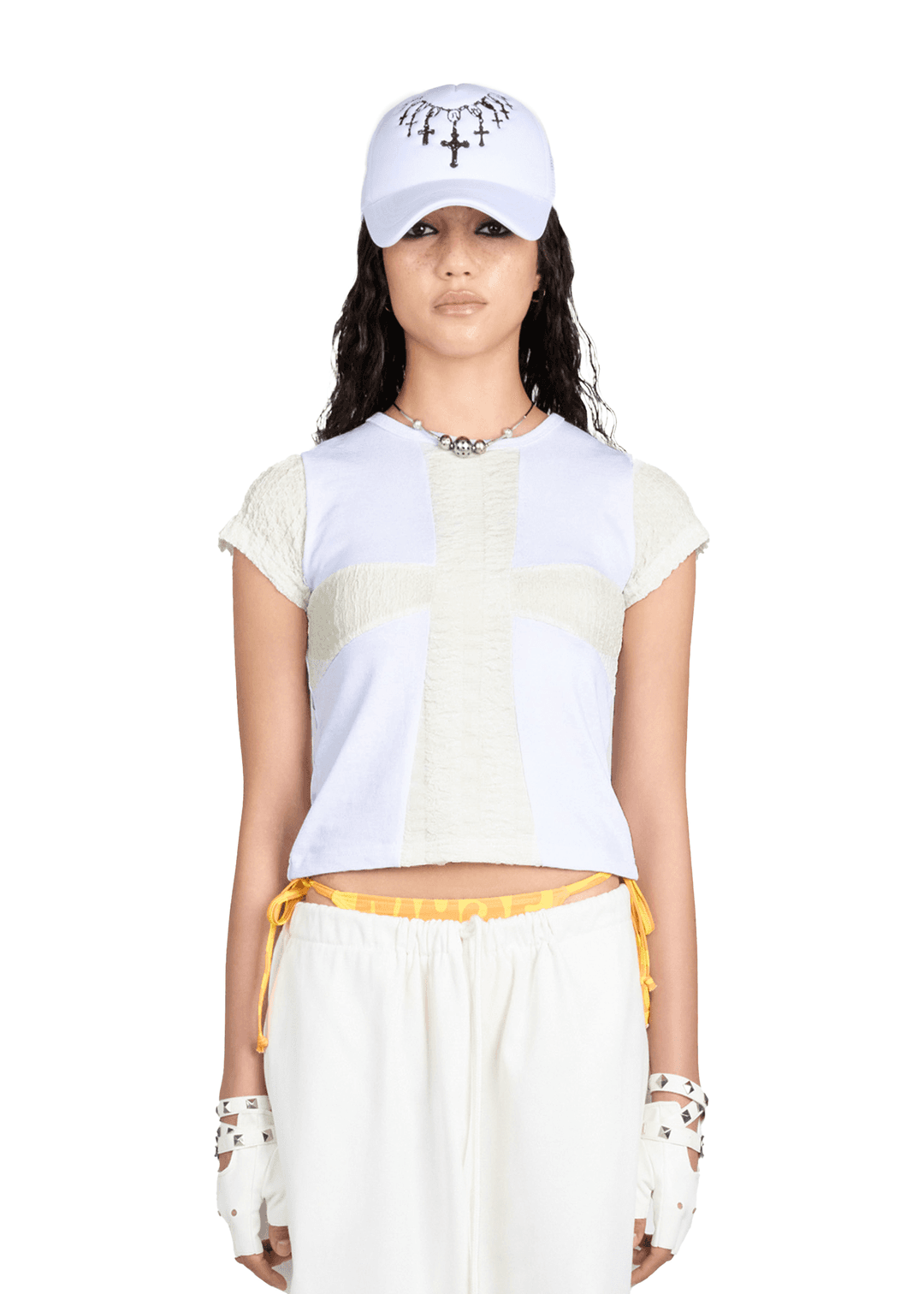 3 CUT SLIM T SHIRT IN WHITE