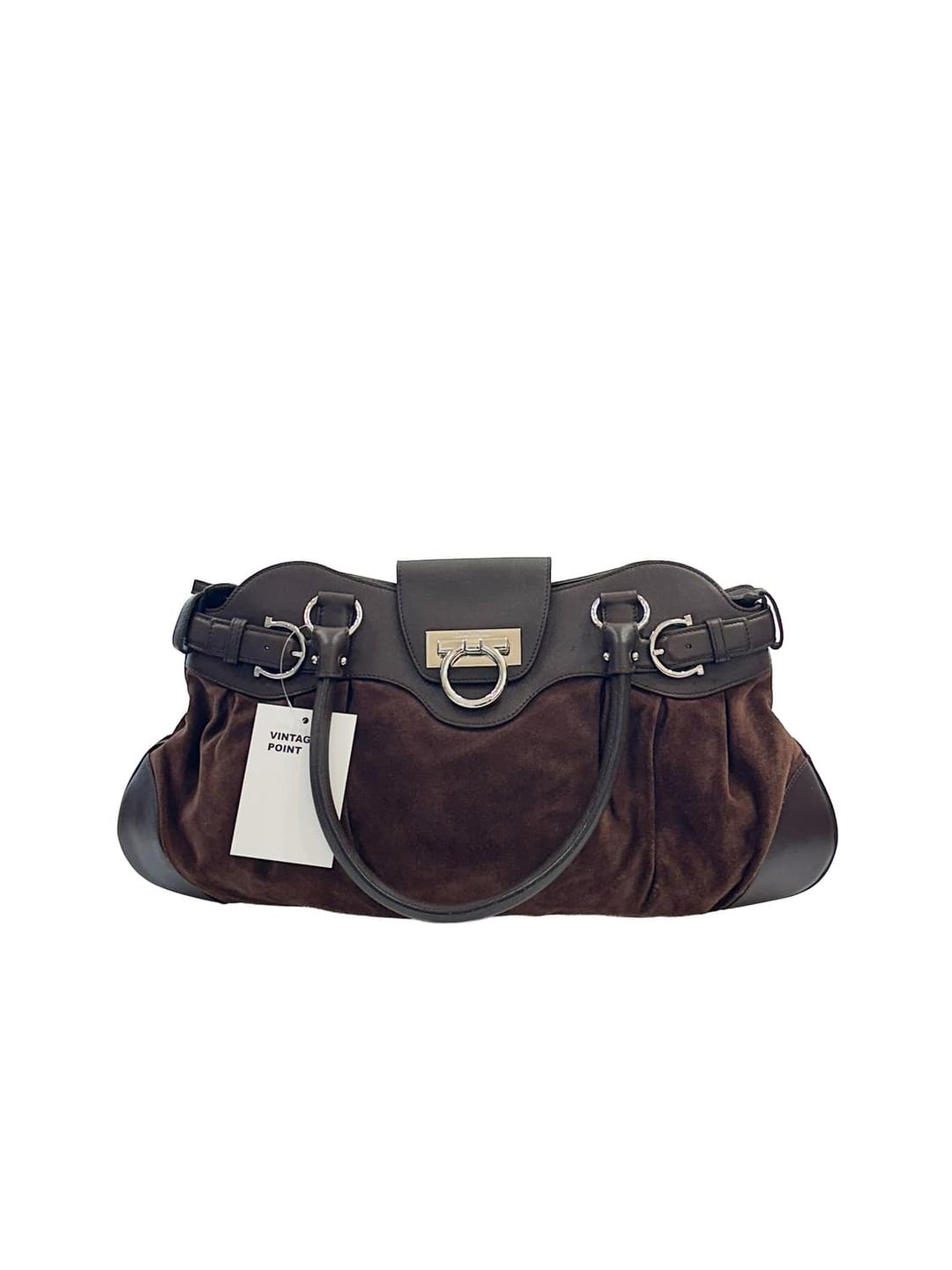 페라가모 간치니 브라운 스웨이드 마리사 숄더백(정품) | 후루츠패밀리