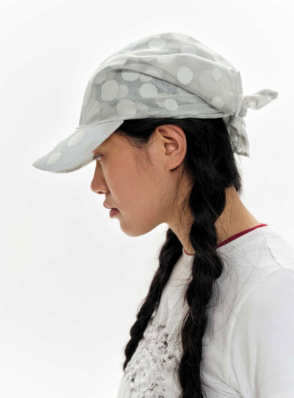 Polka Dot Triangular Scarf Hat