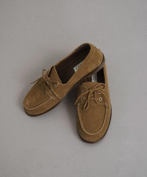 Suede lace-up loafer