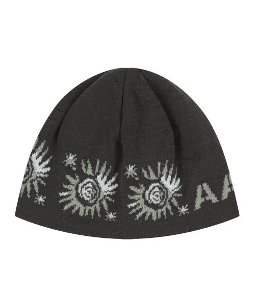 Small Sun Jacquard Beanie (Brown)