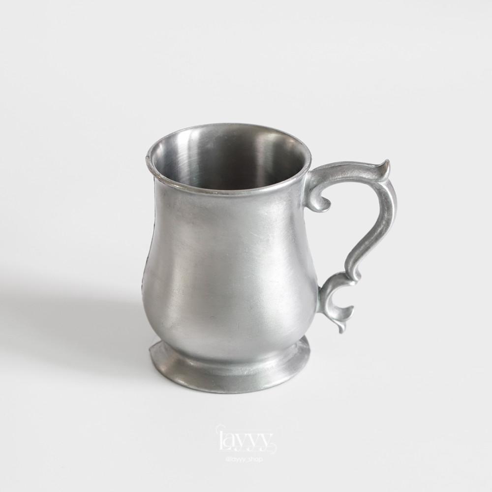 Crown Castle 퓨터 머그 빈티지 주석 맥주잔