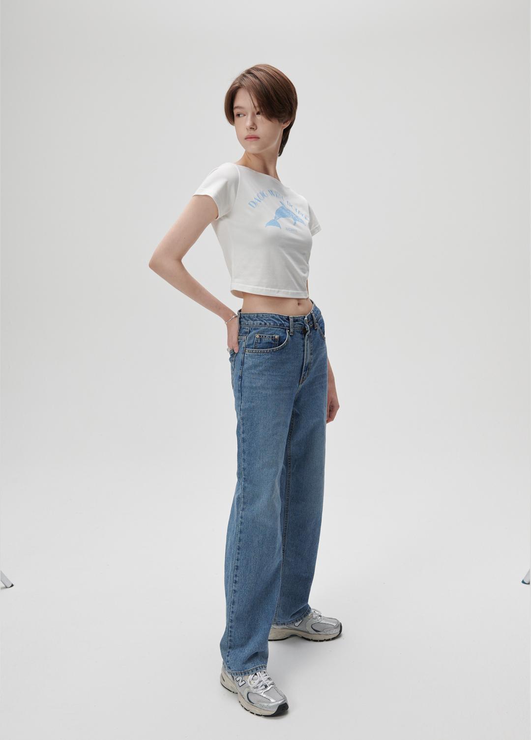 T-SHIRT02_ dolphin priented baby t-shirts(white)