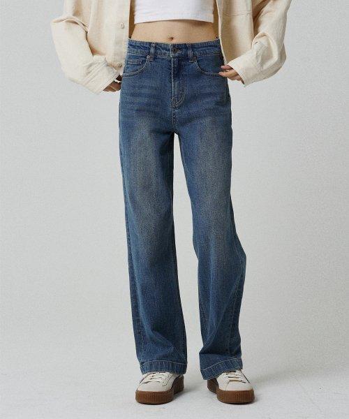 페이트로 7608 세미와이드핏 더스티 미디움인디고 데님팬츠