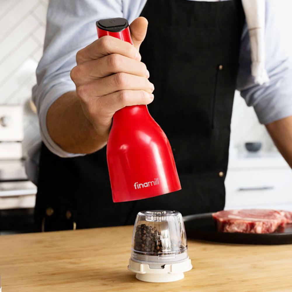 자동 소금 후추 참깨 전동 깨갈이 파이나밀 그라인더 직사각 트레이