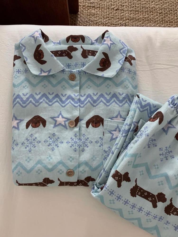 수심 Mint Chocolate Homewear 민트 초코 잠옷 귀여운 파자마 세트