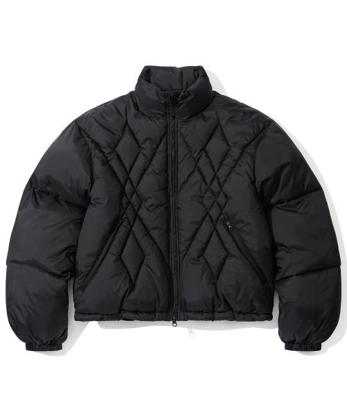 W. 아가일 체크 퀼팅 크롭 패딩 점퍼 [BLACK]_SEWJP001BLACK