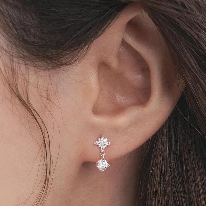 [silver925] lumi star cubic earring