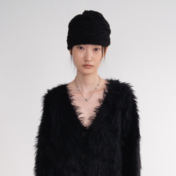 Over Brush Fur Jacket (Black)