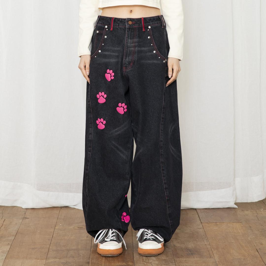 WXP013 ミアウホットフィックスデニムパンツ (ブラック)