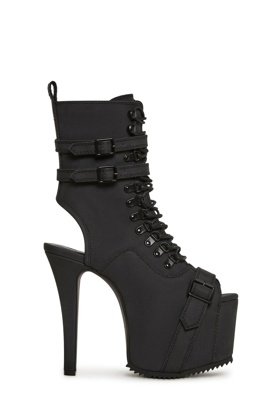 Overnight Magic Peep Toe Heels - BLACK / US 5