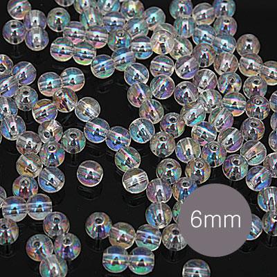 [7-4149-1] 아크릴볼(라운드) 6mm 투명(AB) (J) [10g(약80개)]