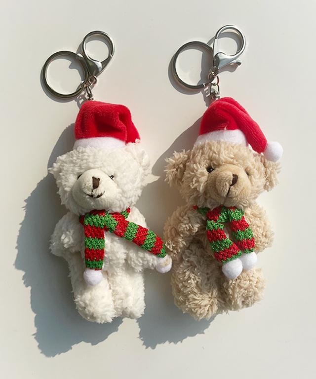 크리스마스 산타 곰돌이 인형 키링 1+1