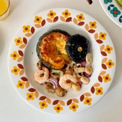 커먼키친 Retro 옐로우 쁘띠 플라워 파스타 플레이트